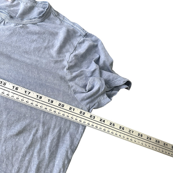 Marine Layer Henley T-Shirt Mens Large Blue Hemp Cotton Short Sleeve Button - Picture 8 of 10